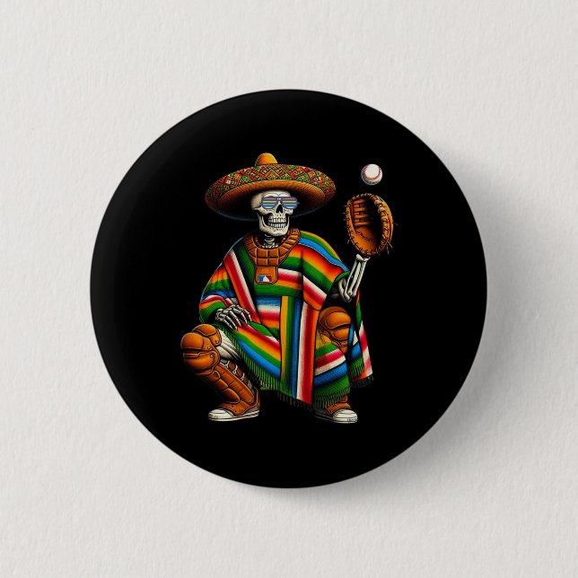 Bysebyll Skeleton Mexican Sombrero Cinco De Mayo B Knapp (Framsida)