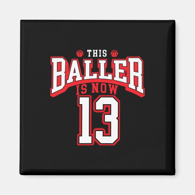 Bysketbyll Älskare 13 år gammal dag Magnet (Framsidan)