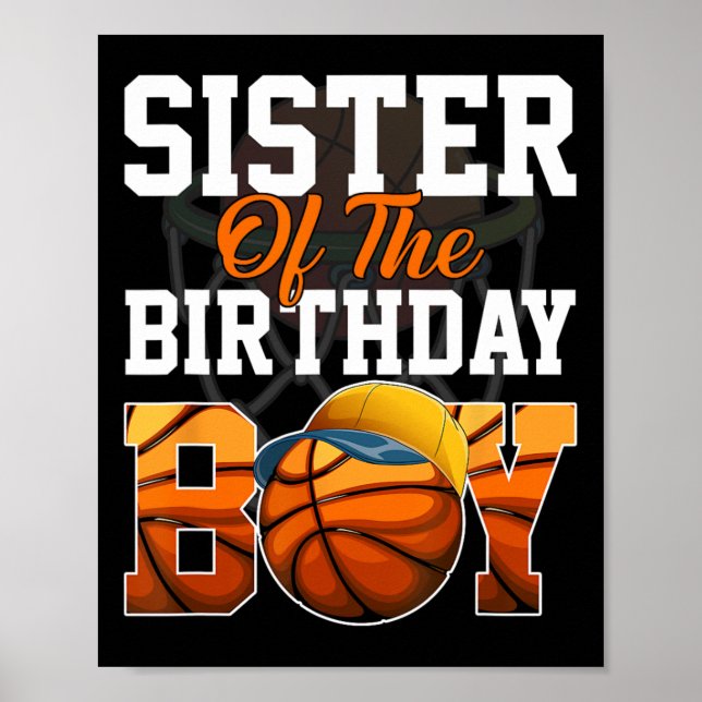 Bysketbyll Birthd för systerbyte B-day Party Poster (Framsidan)