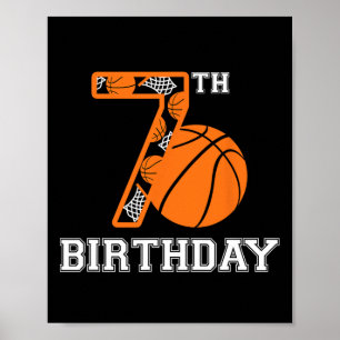 Bysketbyll Birthday 7:e För barn Boys Girls 7 år Poster