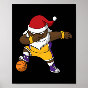 Bysketbyll Black Dabbing Jultomten African Ameri Poster