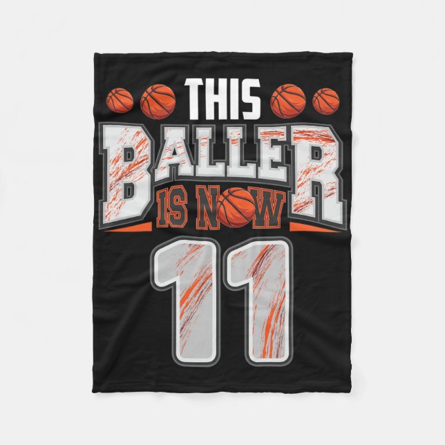 Bysketbyll Player 11 år gammal Boy Bysketbyll 11:e Fleecefilt (Framsidan)