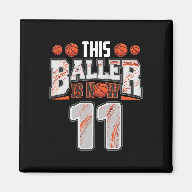 Bysketbyll Player 11 år gammal Boy Bysketbyll 11:e Magnet (Framsidan)