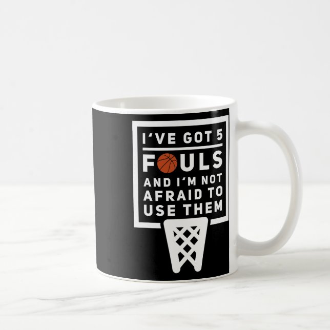 Bysketbyll Player 5 Fouls - Roligt Bysketbyll Kaffemugg (Höger)