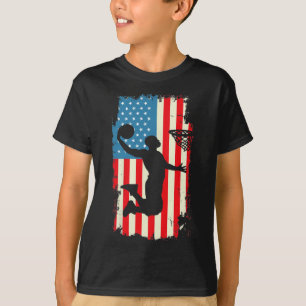 Bysketbyll Player American Flagga Vintage Manar Bo T Shirt