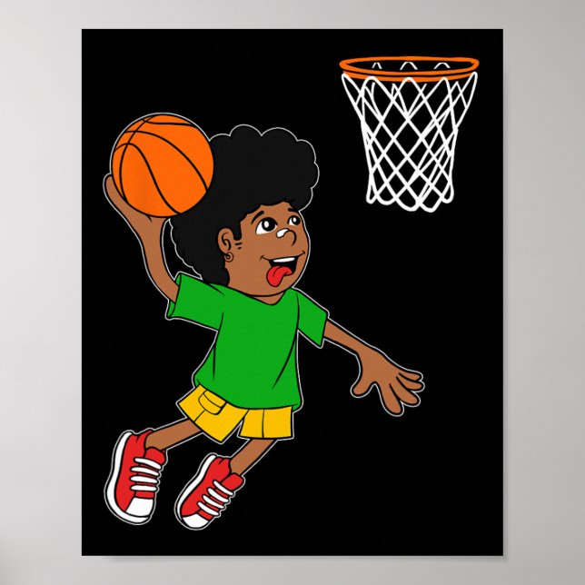 Bysketbyll Player Boy Black History Month Blm Mela Poster (Framsidan)