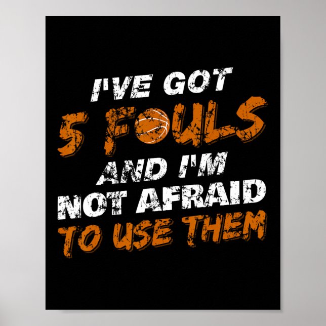Bysketbyll Player Coach Team Roligt Ringar 5 Fouls Poster (Framsidan)