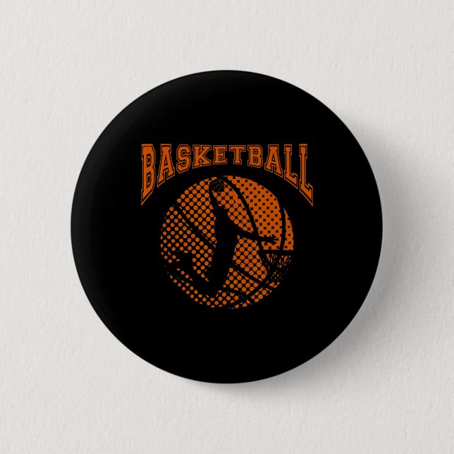 Bysketbyll Player Dunk Sport Coach Game Team Court Knapp (Framsida)