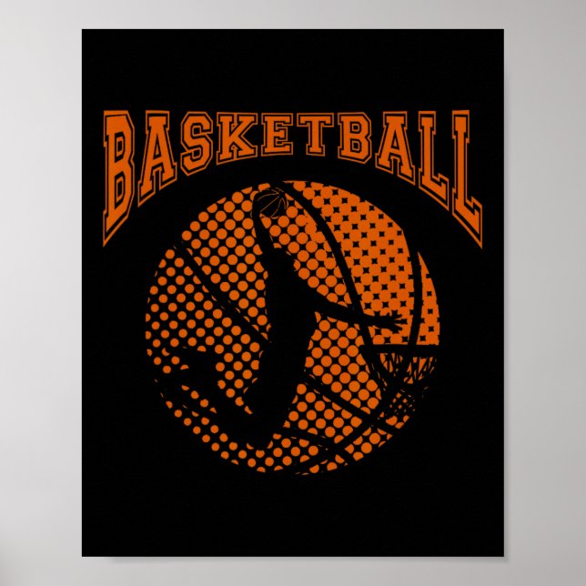 Bysketbyll Player Dunk Sport Coach Game Team Court Poster (Framsidan)