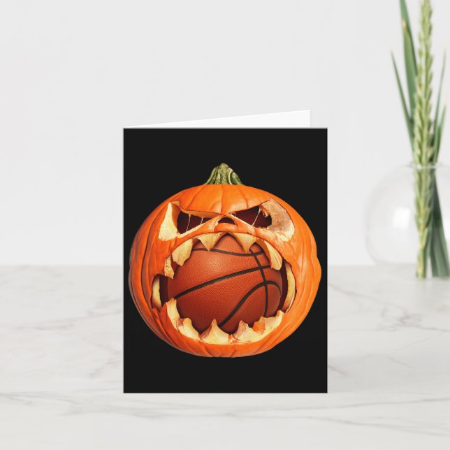 Bysketbyll Player Halloween Pumpkin Skeleton Tees Kort (Framsida)