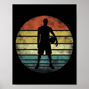 Bysketbyll Player presenterar Roligt Retro Vintage Poster