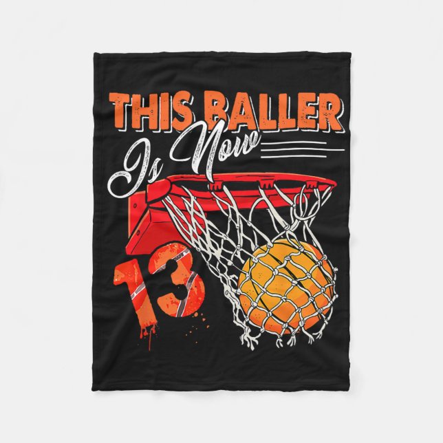 Bysketbyll Roligt 13 år gamla barn Fleecefilt (Framsidan)