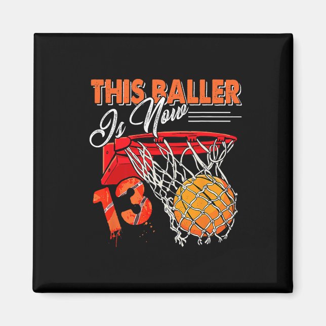 Bysketbyll Roligt 13 år gamla barn Magnet (Framsidan)