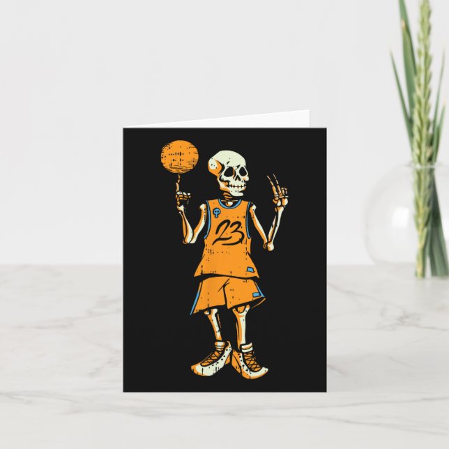 Bysketbyll Skeleton Halloween Costume Roligt Skull Kort (Framsida)