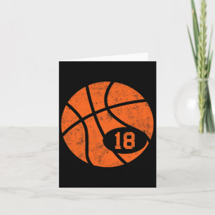 Bysketbyll Sport 18 Jersey Number Vintage Distress Kort