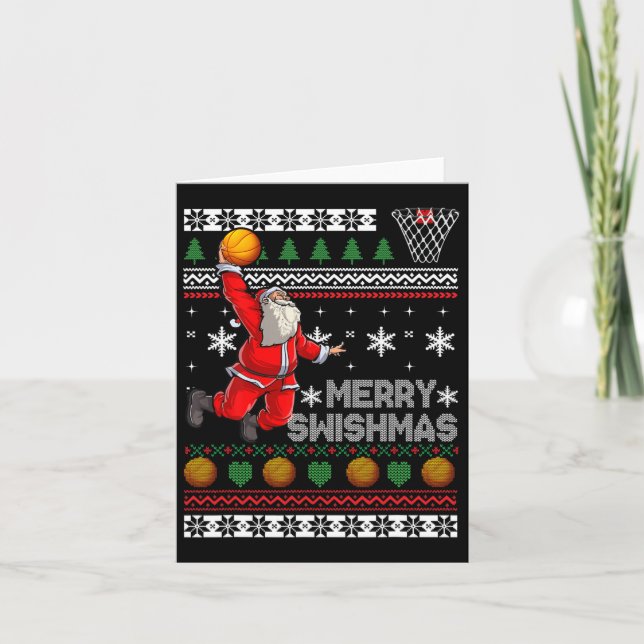 Bysketbyll Ugly jul Julafton Roligt Dunking Santa Kort (Framsida)