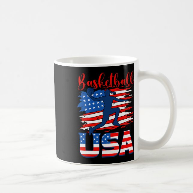 Bysketbyll Usa Player American Flagga Indepedence  Kaffemugg (Höger)