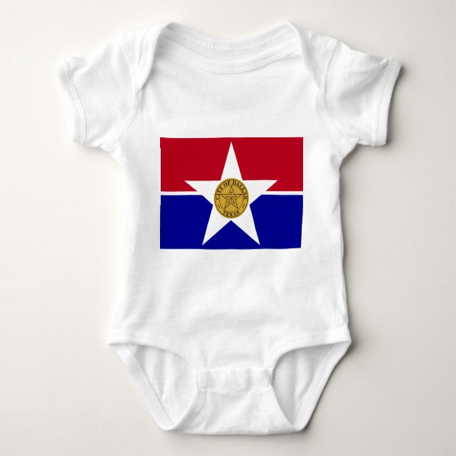 Byskosti baby med flagga Dallas, USA T Shirt (Framsida)