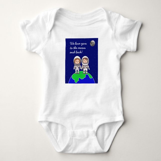 Byskosti baby med föräldraastronauter av Jo Bilder T Shirt (Framsida)