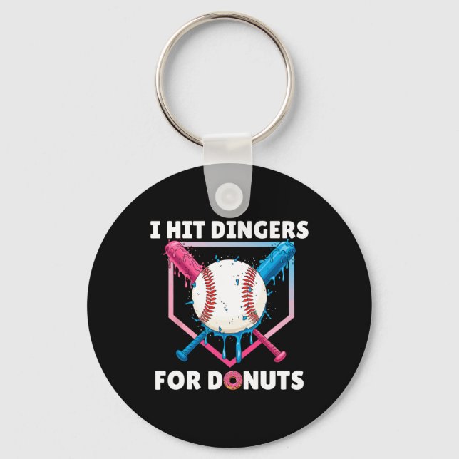 Byssebyll jag slår dingers för Donuts Roliga Donut Nyckelring (Framsida)