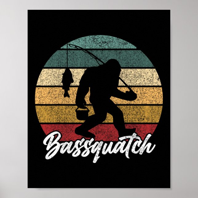 Byssquatch! Byss Fiskare Sasquatch Rolig Bigfoot Poster (Framsidan)