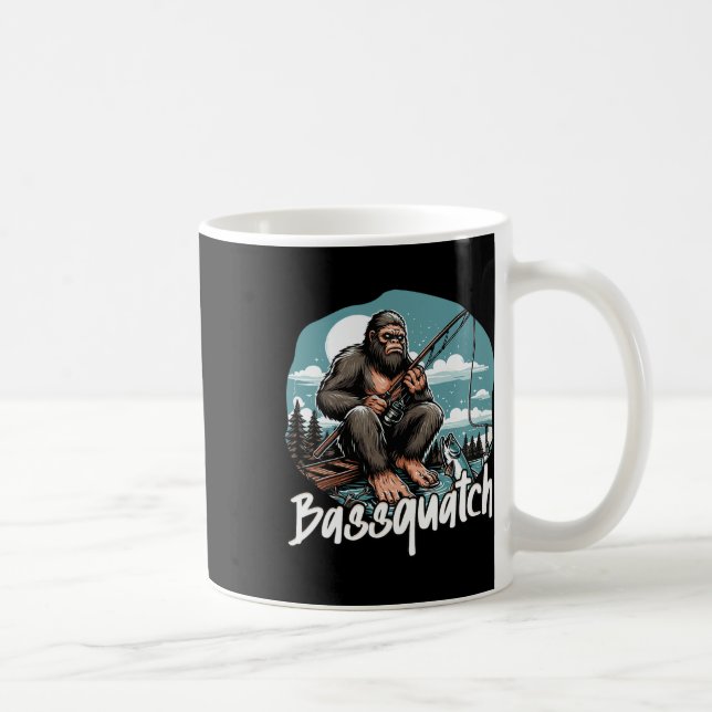Byssquatch! Rolig fiske Utomhus Retro Fiskare  Kaffemugg (Höger)