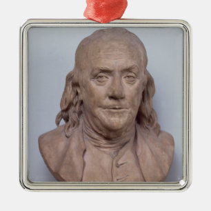 Byst av Benjamin Franklin 1778 Julgransprydnad Metall