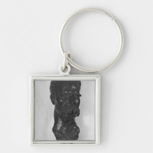 Byst av den Friedrich Nietzsche tysken Fyrkantig Silverfärgad Nyckelring
