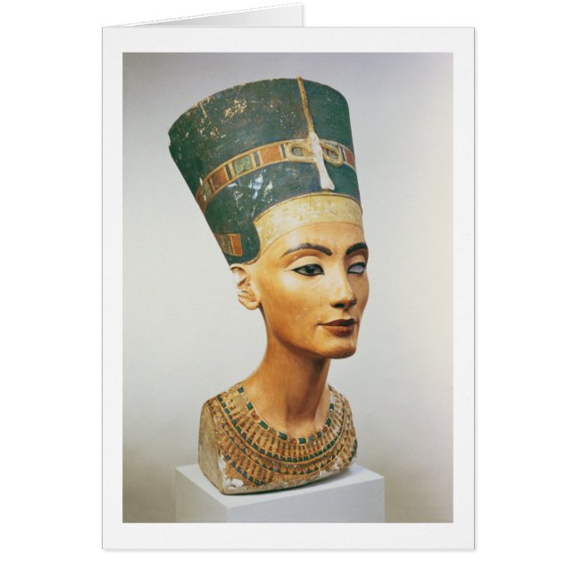 Byst av drottningen Nefertiti, från studion av Hälsningskort (Framsidan)