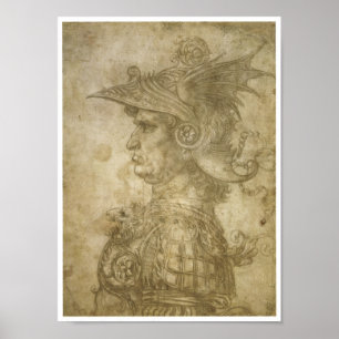 Byst av en krigare, Leonardo Da Vinci Poster