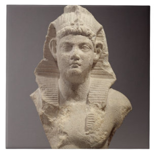 Byst av en romersk kejsare som en pharaoh (marmor) kakelplatta