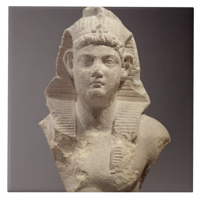 Byst av en romersk kejsare som en pharaoh (marmor) kakelplatta (Framsidan)