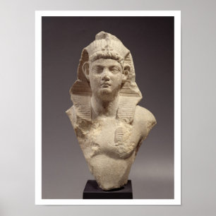 Byst av en romersk kejsare som en pharaoh (marmor) poster