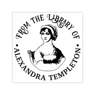 Byst av författaren Jane Austen Biblioteksboknamn Självfärgande Stämpel