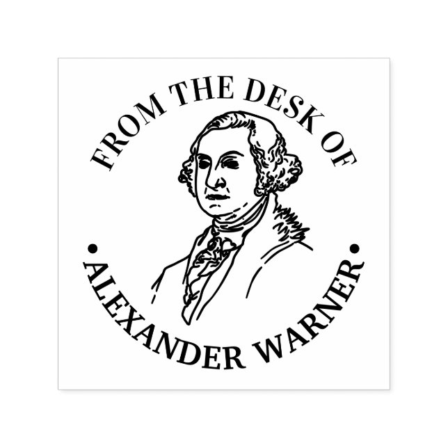 Byst av George Washington Rund "Från skrivbordet h Självfärgande Stämpel (Design)