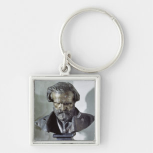Byst av Giuseppe Verdi Fyrkantig Silverfärgad Nyckelring