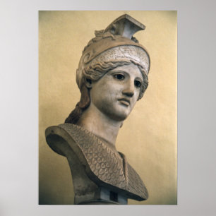 Byst av gudinnan Athena Poster