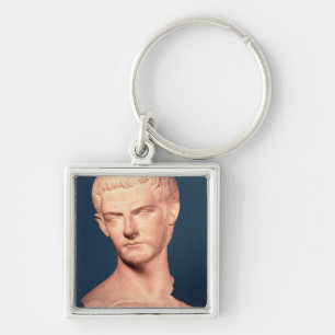 Byst av kejsaren Caligula från Thrace, ANNONS Fyrkantig Silverfärgad Nyckelring