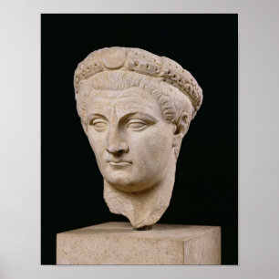 Byst av kejsaren Claudius från Thasos Poster