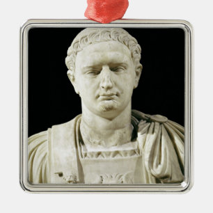 Byst av kejsaren Domitian Julgransprydnad Metall
