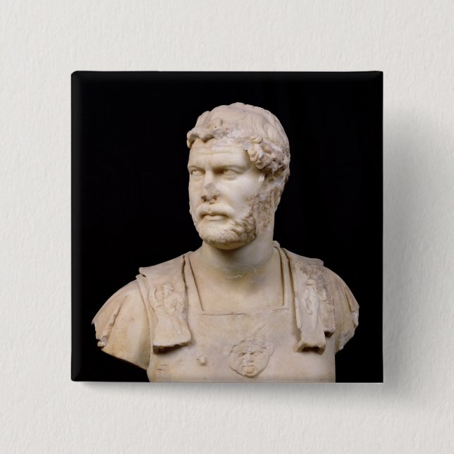 Byst av kejsaren Hadrian som finnas i Crete Knapp (Framsida)