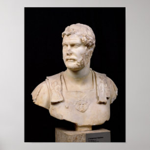 Byst av kejsaren Hadrian som finnas i Crete Poster