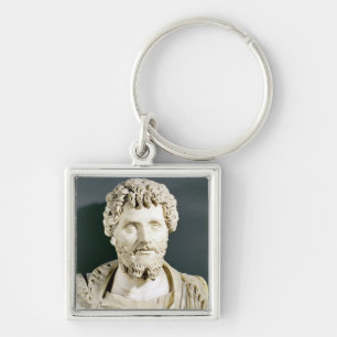 Byst av kejsaren Septimus Severus Fyrkantig Silverfärgad Nyckelring
