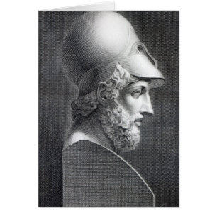 Byst av Pericles som inristas av Giuseppe Cozzi Hälsningskort