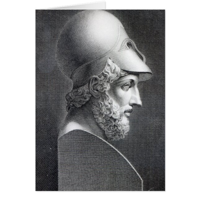 Byst av Pericles som inristas av Giuseppe Cozzi Hälsningskort (Framsidan)