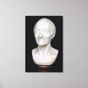 Byst av Voltaire utan hans wig, 1778 Canvastryck