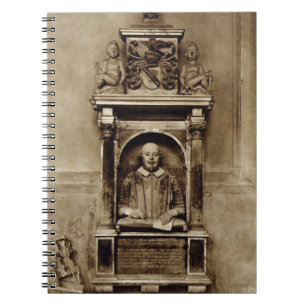 Byst av William Shakespeare (1564-1616) och Anteckningsbok Med Spiral