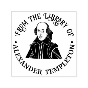 Byst av William Shakespeare Biblioteksboknamn Självfärgande Stämpel