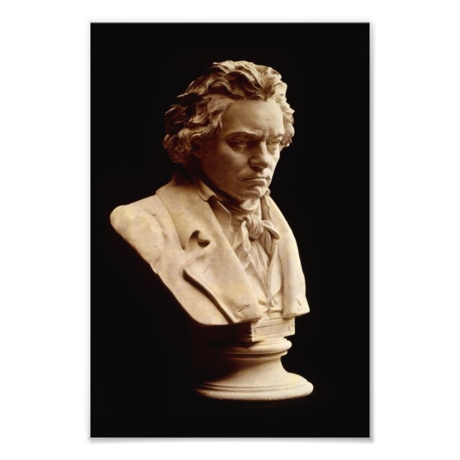 Byst staty av Beethoven Fototryck (Framsidan)