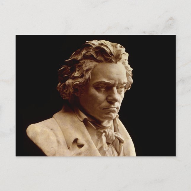 Byst staty av Beethoven Vykort (Framsida)